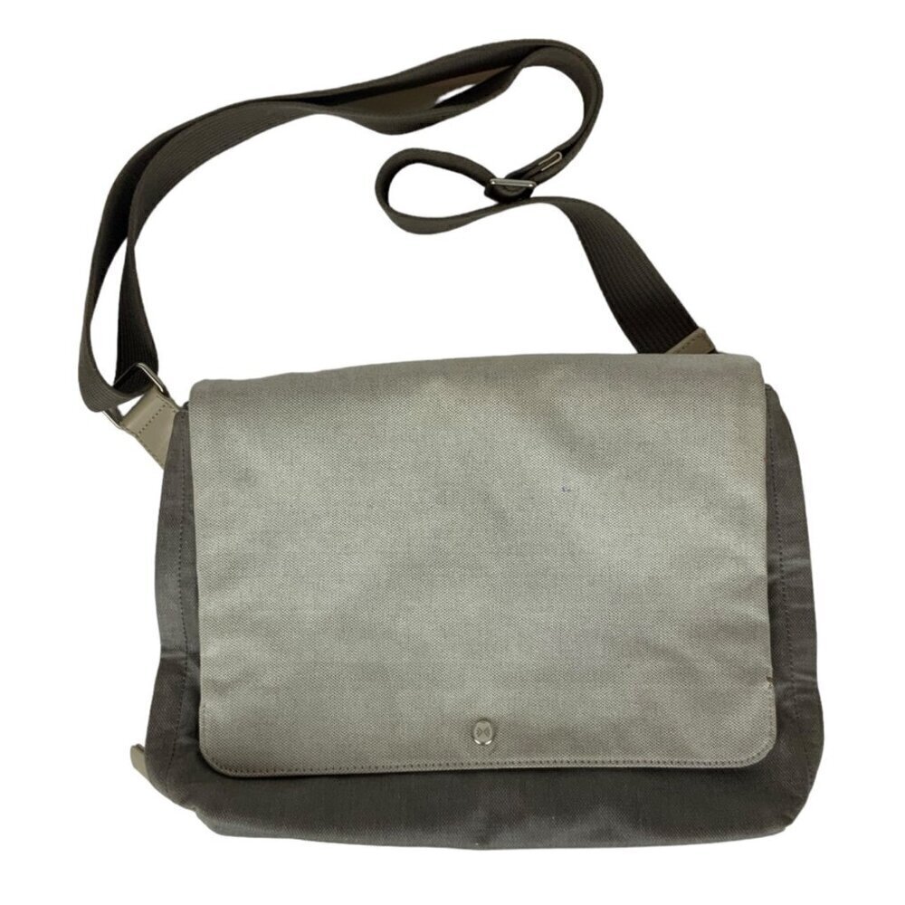 Skagen Denmark Eric Crossbody Messenger Bag Canvas Leather Adjustable Strap